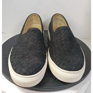 M. Gemi Shoes Women's US 10 40.5 Black Woven Nubuck Leather Casual Slip On Sneak